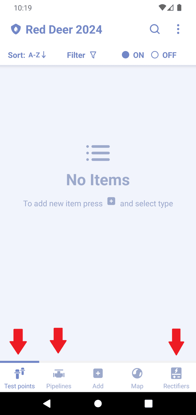 Survey item tabs